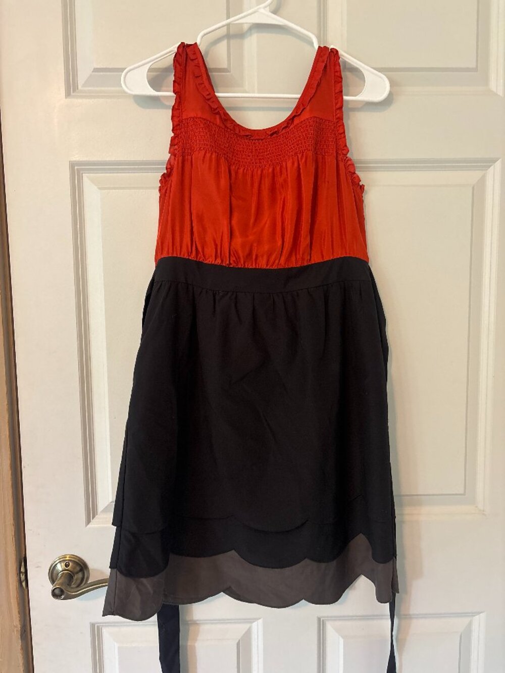 MAEVE orange and black dress with ruffles